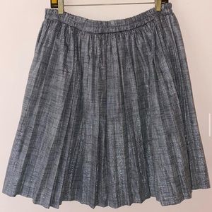 Metallic pleated skirt